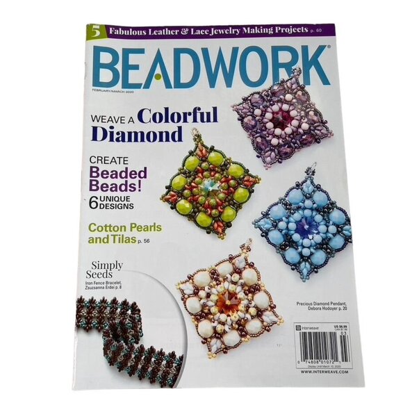 Beadwork Magazine Jewelry Crafting Book February March 2020 u  Issue 2 Vol 23 - Picture 1 of 7